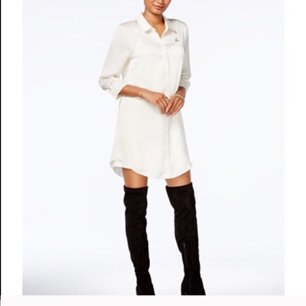 Kensie Creamy off White NWT Shirt Dress Two Pieces - Picture 2 of 8